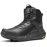 NORTIV 8 Men's Waterproof Military Tactical Hiking Work Boots Leather Motorcycle Combat Lightweight Non-Slip Boots for Men 8 Inches
