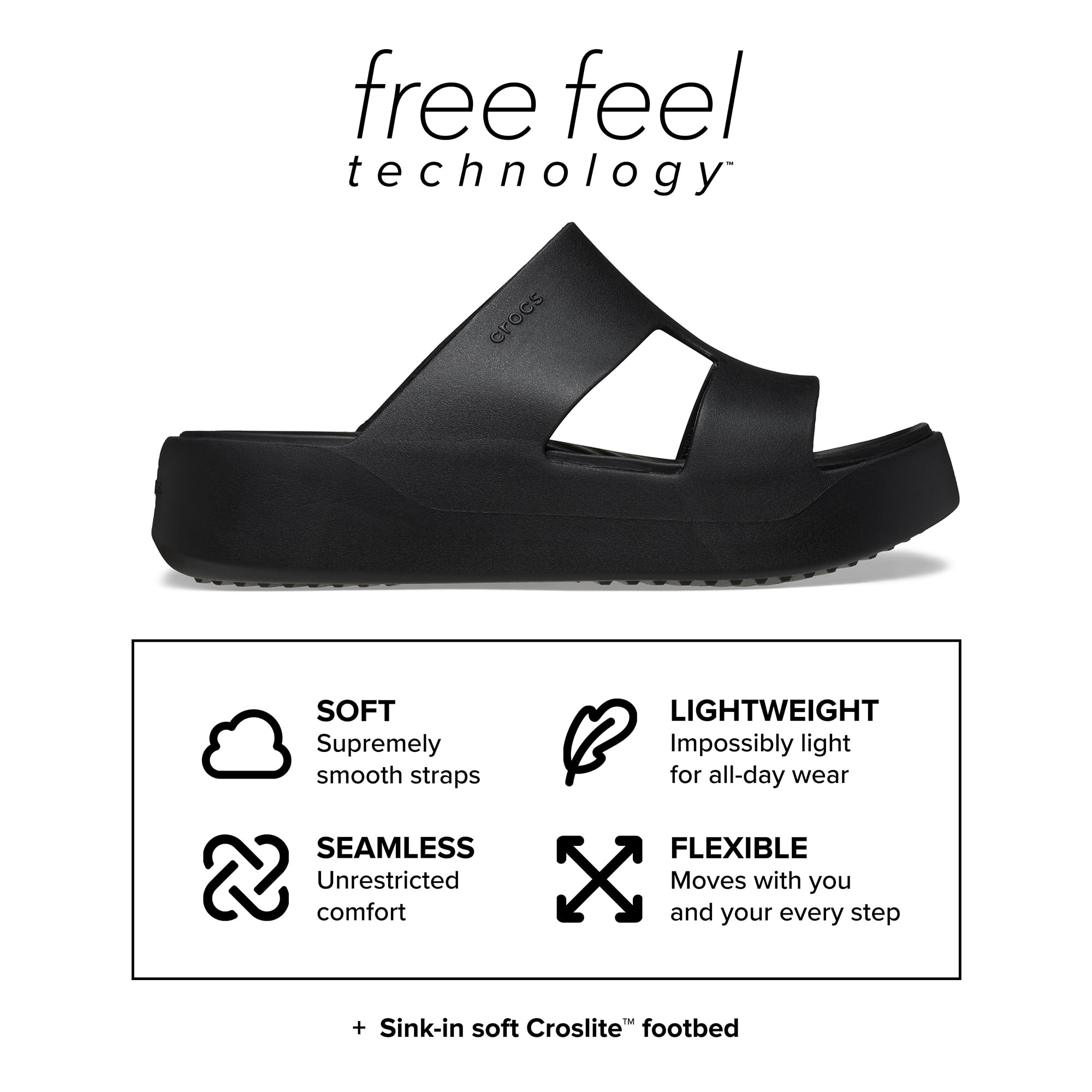 Crocs Women's Getaway Platform H-Strap Wedge Sandals