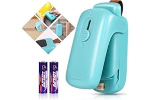 Mini Bag Sealer, ROMSTO Handheld Heat Vacuum Sealer, 2 in 1 Sealer and Cutter with Lanyard, Portable Resealer Machine for Plastic Bags Food Storage Snacks Freshness (2xAA Batteries Included)