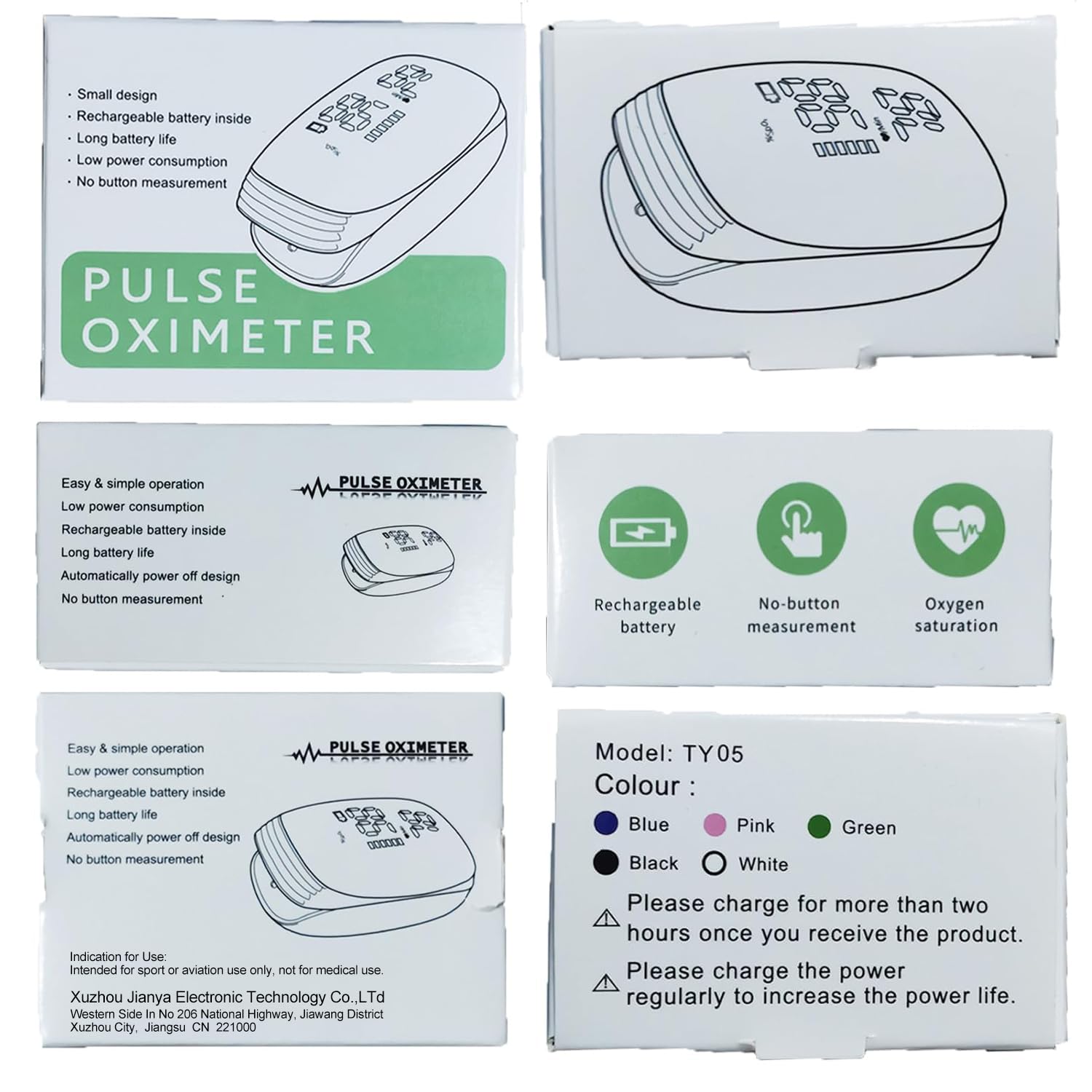 Pulse Oximeter Fingertip, Rechargeable Blood Oxygen Saturation Monitor, Accurate Fast SpO2 Reading (Black)