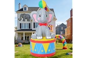 GOOSH 5.2 FT Inflatable Elephant for Circus Carnival Party Outdoor Decorations, Carnival Theme Birthday Holiday Blow up Anima