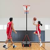 Yaheetech Portable Netball Hoop Adjustable 1.71-3.05m Free Standing view 2