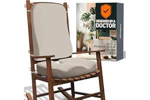 Elmara Rocking Chair Cushion Set is The Ultimate Comfort Solution – Doctor-Designed Contour Jumbo Memory Foam Cushions – Rocking Chair Cushions Indoor – Durable Outdoor Rocker Cushions (Taupe)