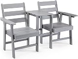 VonHaus Adirondack Love Seat 2 Seater Grey Jack & Jill Patio Set view 8
