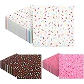 MotiMind 150 Pcs Donut Sprinkles Napkins Ice Cream Donut Party Supplies Disposable 2 Ply Paper Napkins Hand for Dessert Birthday Baby Shower Treats Cupcake Party Table Decor Dinner