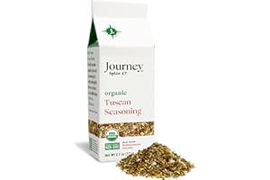 Organic Tuscan Seasoning by Journey Spice Co. | Salt-Free, Sugar-Free, Non-GMO, MSG-Free | Mediterranean Italian Spice Herb Blend for Chicken, Pork, Poultry, Meat, Pasta, Pizza, and More | 2.7 oz. | Resealable/Reusable Cap
