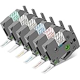COLORTY Replacement for Brother P-Touch Label Maker Tape TZe 12mm 0.47 Clear Ribbon Laminated TZ Color on Transparent Refills for Ptouch PT-D210 D220 H110 1000 1280 D400 Cube, 1/2" x 26.2', 6 Pack