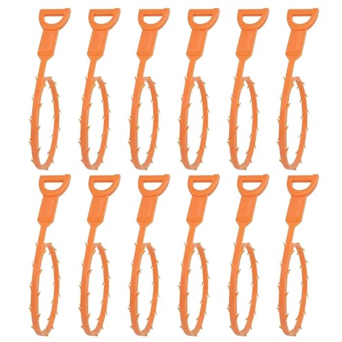 Amazon Basics Flexible Drain Clog Remover Snake Tool, Effective for Hair and Debris Cleaning, 19.6-Inch, 12 Pack
