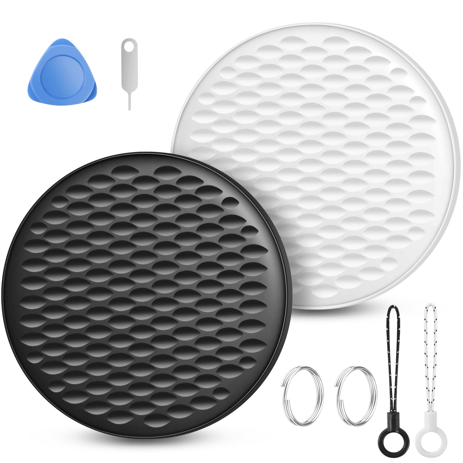 Air Tracker Tags-2 Pack, Bluetooth Tracker for Apple Find My (iOS Only), Smart Tracking Tag with 100dB Sound and Replaceable Battery, Key Finder Item Locator for Luggage Keys Wallet Backpack (Medium)