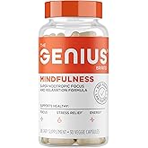 The Genius Brand Genius Mindfulness - Brain Health Supplement - Supports Healthy Mindsets - Calm, Energy, Memory & Focus Support - Ashwagandha, NeuroFactor & More - 30 Veggie Pills