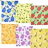 Retrora 6 Pcs Soft Pickleball Towel 15 x 17 Inch Absorbent Fast Drying Towels for Women Sweat Funny Pickleball Gifts for Men Women Hand Towel with Clip