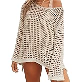 Bashafo Beach Coverup for Women Bathing Suit Coverup Long Sleeve Beach Cover Up