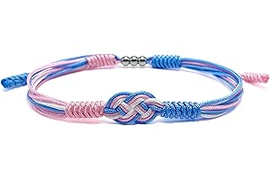 HARACRAFT Infinity Love Bisexual Pansexuality LGBTQIA+ Pride Lesbian MLM Love Wrist Wrap Bracelet, Boho Rope Bracelet Bangles for Women Men Thread for Him and Her
