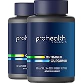 ProHealth Turmeric Curcumin Supplement: 285 Times More Bioavailable- Developed by Neuroscientists. 1000 mg Concentrated Longvida Curcumin Extract Per Serving (60 X 500mg Capsules/Bottle) 2 Pack