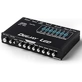 DEEJAY LED Single Din Car Equalizer, Wireless Bluetooth 7 Band Equalizer for Car Audio, Subwoofer Fader, Stereo RCA Inputs &amp; Outputs, Front Panel Aux in, Sound, 18dB Crossover