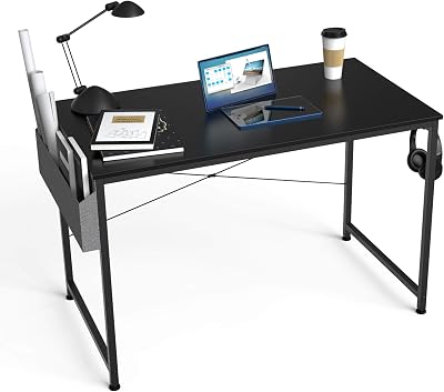 HOMIDEC Writing Desk 100x50x75cm with Storage Bag & Headphone Hook