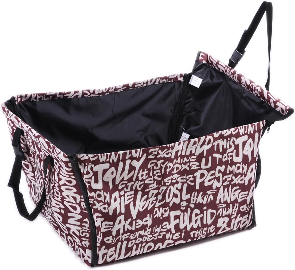 Car Seat Dog 60x50x35 cm Cat Pet Seat Car Protection Basket for Rear Seat Transport Bag Cover Strap Adjustable Waterproof Safe Transport for Cat Dog
