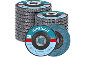 SUPBICCO 20 Pack 60 Grit Flap Discs 4 1/2 for Angle Grinder, Sanding Flapper Disc, Type 29 Premium Zirconia Grinding Wheel for Stainless Steel, Metal, Wood