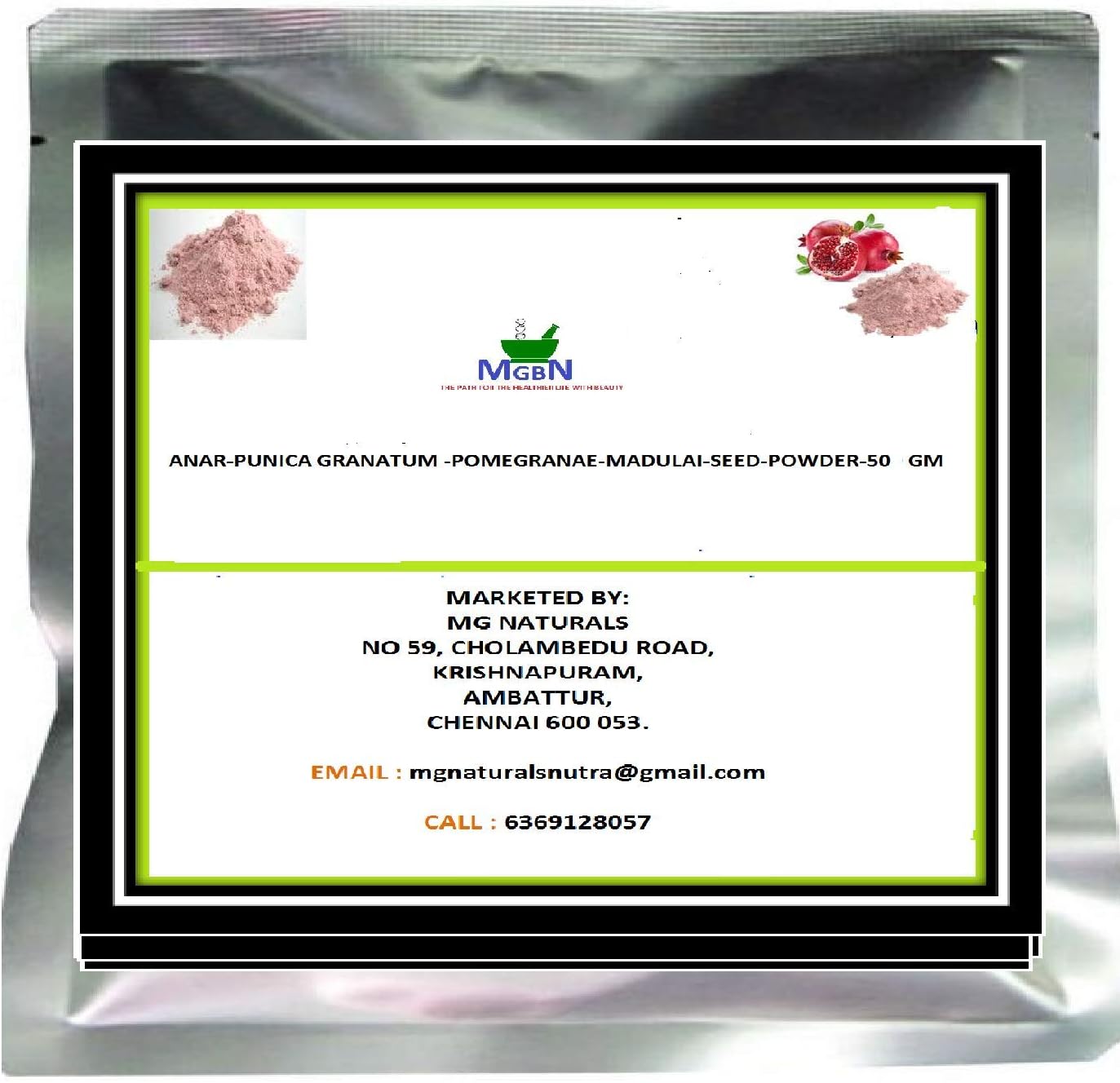 ANAR-PUNICA GRANATUM -POMEGRANAE-MADULAI-SEED- POWDER-50 GM