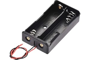 uxcell Battery Case Storage Box 2 Slots x 3.7V 2-Wire Lead for 2 x Battery 10 Pcs