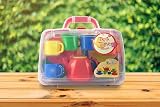Vinsani 15 Piece Colourful Plastic Tea Party Set for Kids 3+ with Case view 8