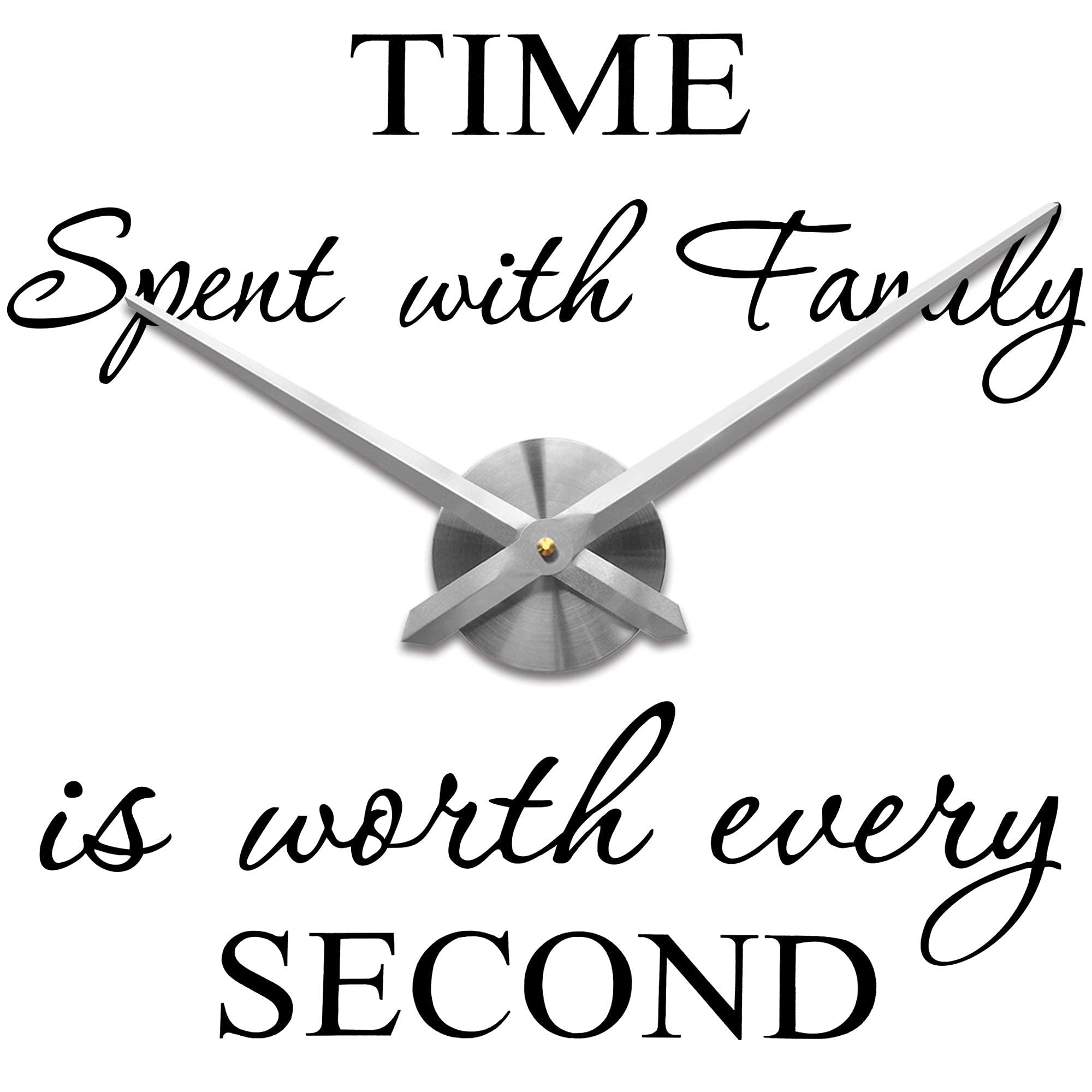 VANGOLD 3D DIY Wall Clock Hands Movement Mechanism Kits Home Office Art Decoration Quartz Clock Accessories (Silver)