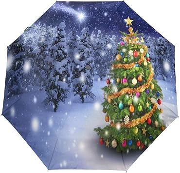 Albero Di Natale Da Esterno Amazon.Inverno Albero Di Natale Pino Ombrello Automatico Antivento Compatto Pupazzo Di Neve Ombrello Da Viaggio Viaggi Pioggia Da Esterno Amazon It Valigeria