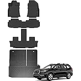 Auxko All Weather Floor Mats & Cargo Mat with Backrest Mat Fit for 2019-2025 Subaru Ascent 7/8 Seats TPE Liners Accessories All Season Guard Odorless Floor & Trunk Mats & Back Seat Protector