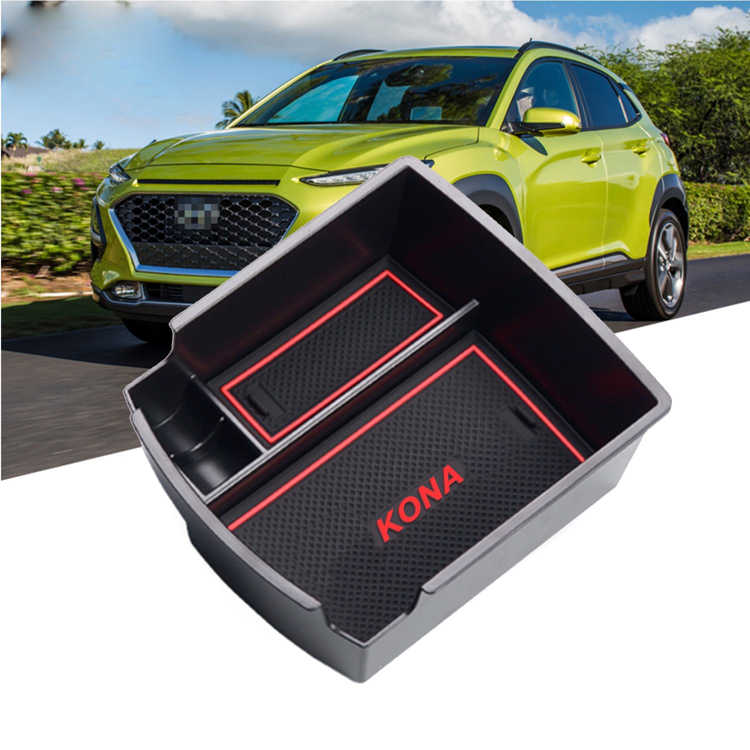 RUIYA 2018 Hyundai Kona Car Accessory Center Console Storage Organizer RED eBay