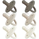 Sweet Child Pacifiers 0-18 Months, Set of 6 Ultra-Light Silicone Binkies with Collapsible Handle &amp; 3 Air Holes for Added Safety, Best Newborn Pacifiers for Baby Boys Or Girls