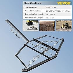 VEVOR Driveway Drag 74'' Width, Tow Behind Drag