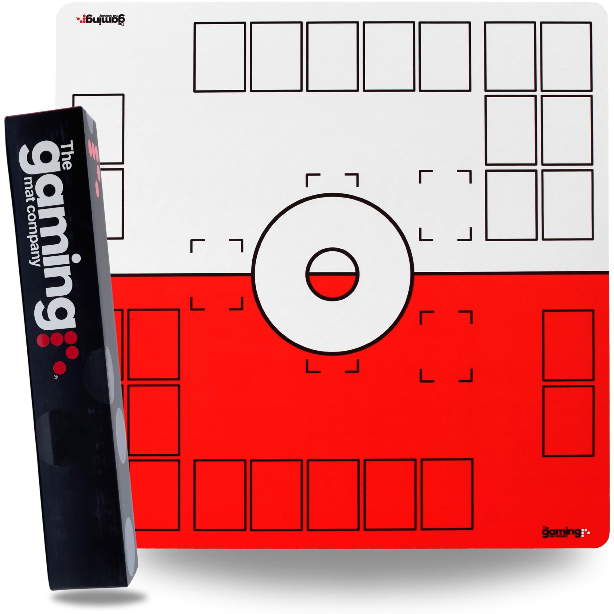 The Gaming Mat Company 2 Player Compatible Pokemon Battle Mat Stadium Board for Pokemon TCG - 28.35" x 28.35" x 0.16" Red & White