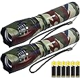 Victoper LED Flashlight 2 Pack Camo, Bright 2000 Lumens Tactical Flashlights High Lumens with 5 Modes, Waterproof Zoomable Flash Light for Outdoor, Gifts for New Year 2025 Camping Essentials Gear