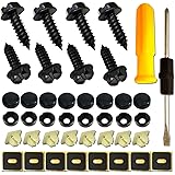 ZXFOOG Stainless Steel License Plate Screws -No Rust Plate Screws for Fastening License Plate Cover, Front or Rear License Pl