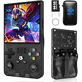 R36MAX Retro Handheld Game Console, 4.0 inch Retro Gaming Console with 64GB Memory, Video Game Consoles with 4000mAh Battery and 30+ Emulators, Ink Black