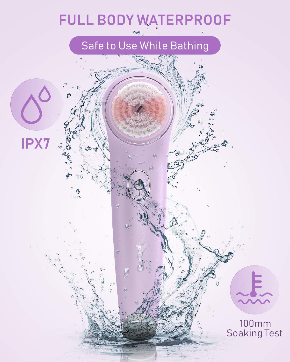 Liberex KC-5200 Spin Facial Cleansing Brush - Bi-directional Rotation Mode Face Brush with IPX7 Waterproof, Wireless Charging, 2 Different Brush Heads for Sensitive, Mixed and Oily Skin: Beauty