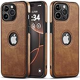 DOGODON Design Compatible with iPhone 12 Pro Max Case Luxury Leather Business Vintage Slim Non-Slip Soft Grip Shockproof Protective Cover (2020) 6.7 Inch (Brown)