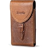 Hengwin Leather Cell Phone Holster Fits for iPhone 17 Pro Max 16 Plus 15 Pro Max 14 Plus 13 Pro Max 12 Pro Max Samsung Galaxy S25 Edge S25 Ultra S24 Ultra Pouch Case with Belt Clip Belt Holder (Brown)