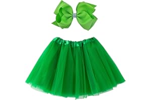 Jastore Girls Tutu Skirt 4 Layers Tulle Tutus for Girls Fluffy Ballet Dress Up for Toddler Kids Children