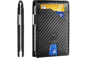 VOOTAI Slim Wallet for Men, Christmas Stocking Stuffers Gifts for Men Him, White Elephant Gifts for Adults Husband Boyfriend, RFID Blocking Minimalist Wallet for Men with Money Clip, Credit Card Holder