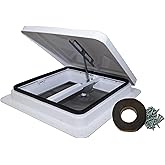 classAcustoms 81111-1GPS | 14" RV Roof Vent | 1" Garnish Ring | Non Powered | White Lid | Manual Crank | for RV's | Cargo Tra