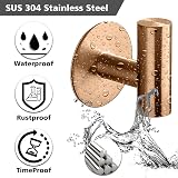 YUET 2 Pcs Bathroom Towel Hook Adhesive Rose Gold SUS 304 Stainless Steel view 2