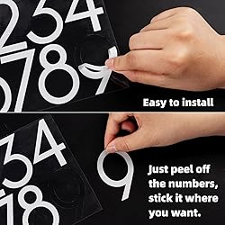 6 Sets 3 inch White Reflective Mailbox Numbers