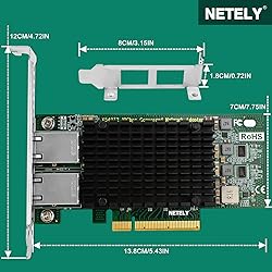 NETELY PCIE X8 to 2X 10GbE NIC Card, 2X 10Gbps RJ45