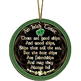 WODORO St. Patrick's Day Irish Pride Proud to Be Irish Wooden Ornament, Irish Blessing, Irish Cross, Lucky Leprechaun, Gifts for Irish Family Friends Colleagues (02)