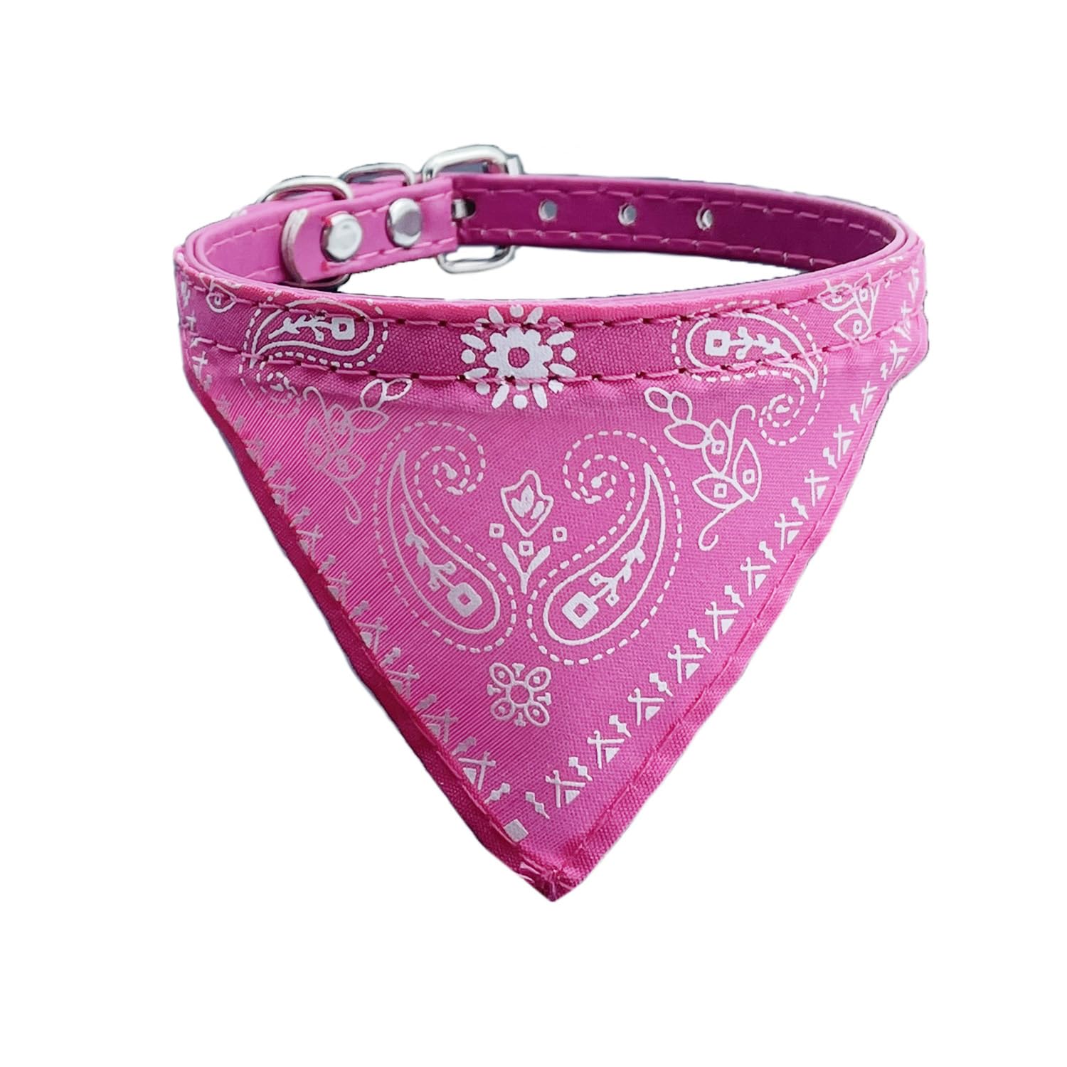Newtensina Fashion Dog Bandana Collar Dog Collar Boy Medium Bandana Puppy Bandana with Collar for Dogs - Roseo - S