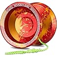 YOYOSTUDIO T16 Dual Purpose Yoyo Professional Responsive Yoyo for Kids 8-12 Beginner Metal Yo yo for Adults with Unresponsive Yoyo Bearing Kits, 10 Yo-Yo String, Yoyos Case & Glove (Red and Gold)