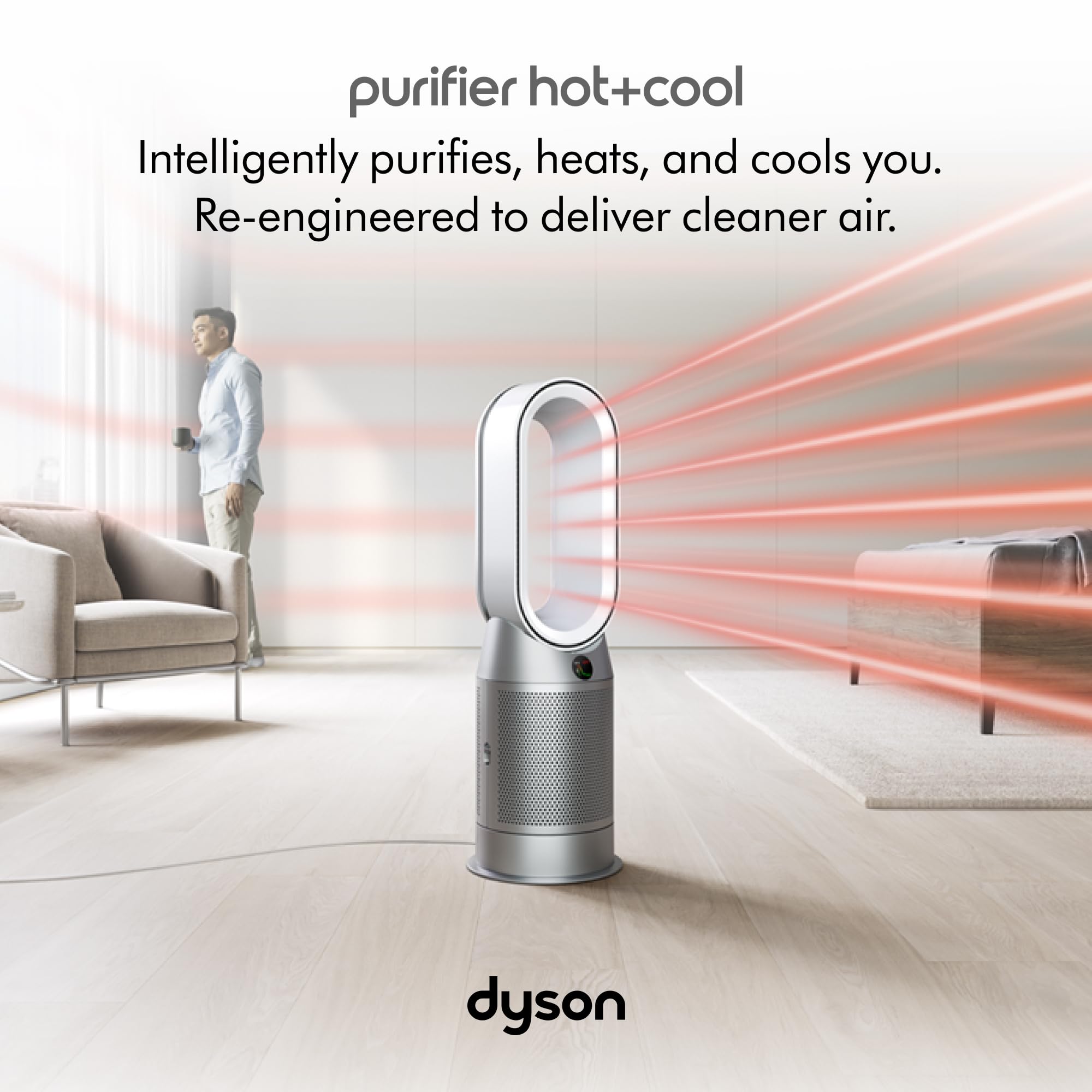 Dyson Purifier Hot+Cool? HP07 Air Purifier, Heater, and Fan - White/Silver, Large
