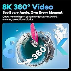 KanDao QooCam 3 Ultra 360 Action Camera, 10-Bit