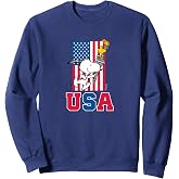 Peanuts - Snoopy &amp; Woodstock USA Flag Sweatshirt